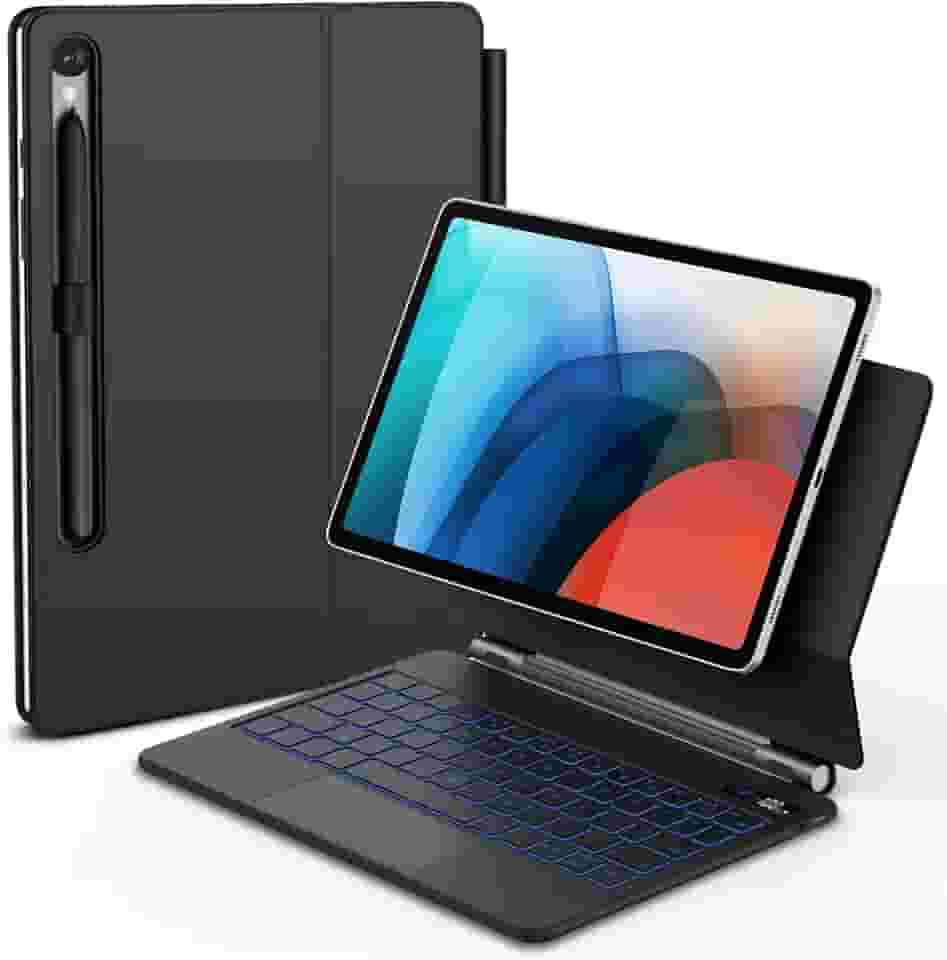 BETTDOW Capa com Teclado e Trackpad para Samsung Galaxy Tab S9 Fe/S9/S8/S7 de 11 polegadas,Teclado com LCD Display