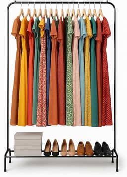 Arara Alta para Roupas Longas Vestidos com Sapateira 190cm de altura por 125cm de largura 100% Aço Resistente