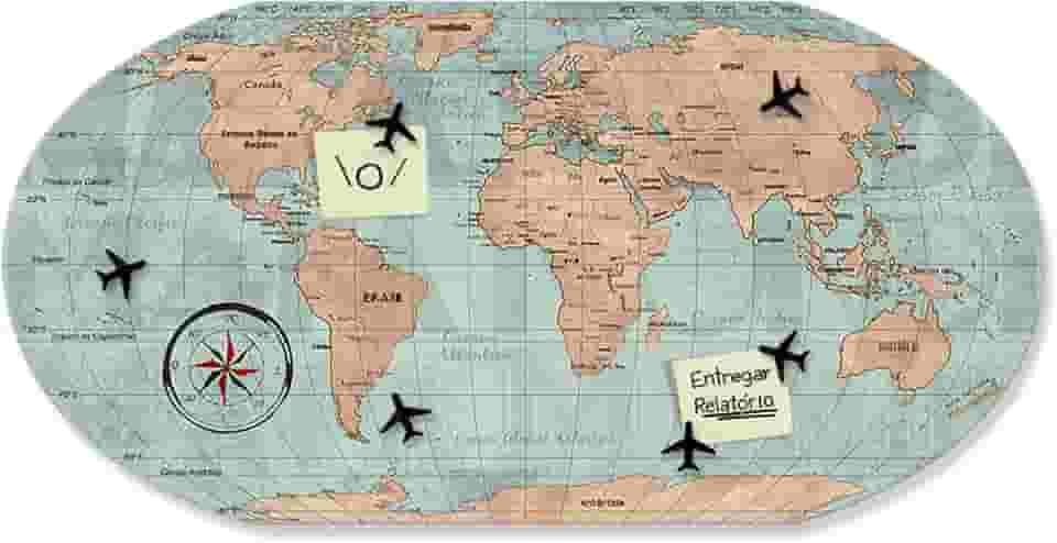 Painel Mapa Mundi Vintage 43x85cm, com ímãs, Mural Magnético, Quadro Metálico, para fixar Fotos, Recados - Geguton