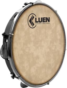 Pandeiro 10' Abs Preto 6 Afin Plat Inx Ferragem Cromada Cabra