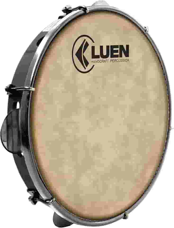 Pandeiro 10' Abs Preto 6 Afin Plat Inx Ferragem Cromada Cabra