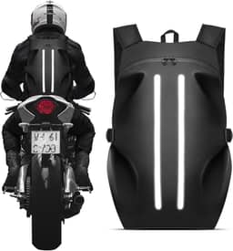Mochila de motocicleta masculina, à prova d'água, para capacete, refletiva, bolsa para capacete