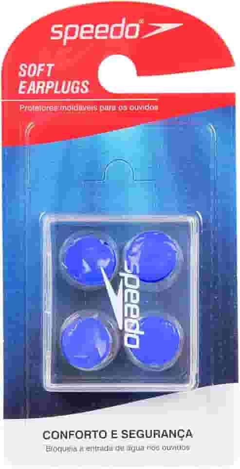 Speedo Potetor de Ouvido Soft Earplug, Único, 2 Pares, Azul