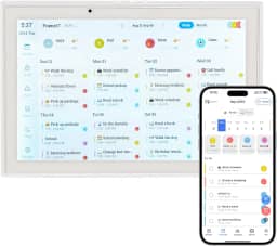 Calendário digital inteligente de 25,5 cm, agenda de refeições HD, tela sensível ao toque, agenda digital sem costura (sem bateria)