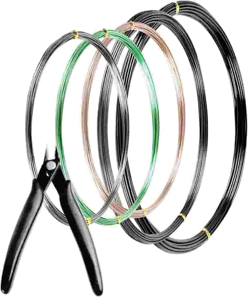 Kit de ferramentas de fio e bonsai MoHern Bonsai, arame de árvore bonsai total de 164 pés para árvores Bonzai em ambientes internos, tamanho de 1 mm, 1,5 mm, fio de alumínio de 2 mm