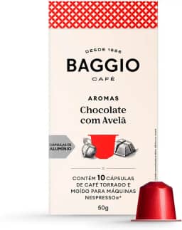 Baggio Café Cápsulas De Café Aroma Chocolate Com Avelã Compatível Com Nespresso Contém 10 Cápsulas