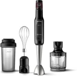 Philips Walita Preto e Inox Mixer Pro - Mix 4 em 1 - SpeedTouch com guia de velocidade - Copo para viagem - Fácil de limpar - 400W - 110V (RI2622/72)