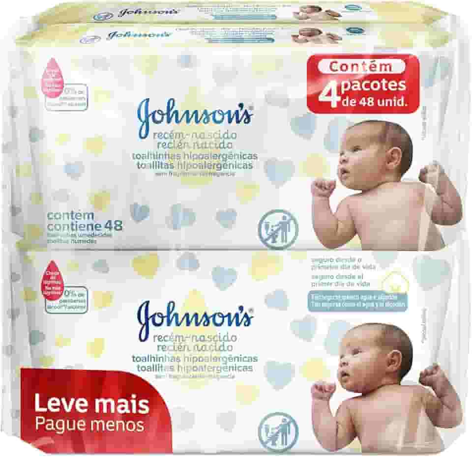 Johnson's Baby Lenços Umedecidos Recém Nascido, 192 Unidades