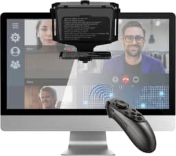GEIMRSY Teleprompter portátil de 19.6 cm | Portátil/Desktop/Monitor 3 em 1 | Vidro divisor de feixe HD 70/30 | Controle remoto suportado, compatível com tablet iOS/Android|
