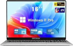 Notebook para jogos FUNYET de 16 polegadas, Windows 11 Pro 2025, 8 GB de RAM, SSD de 256 GB, processador Intel N95 de 12ª geração (até 3,4 GHz), teclado retroiluminado, desbloqueio por impressão