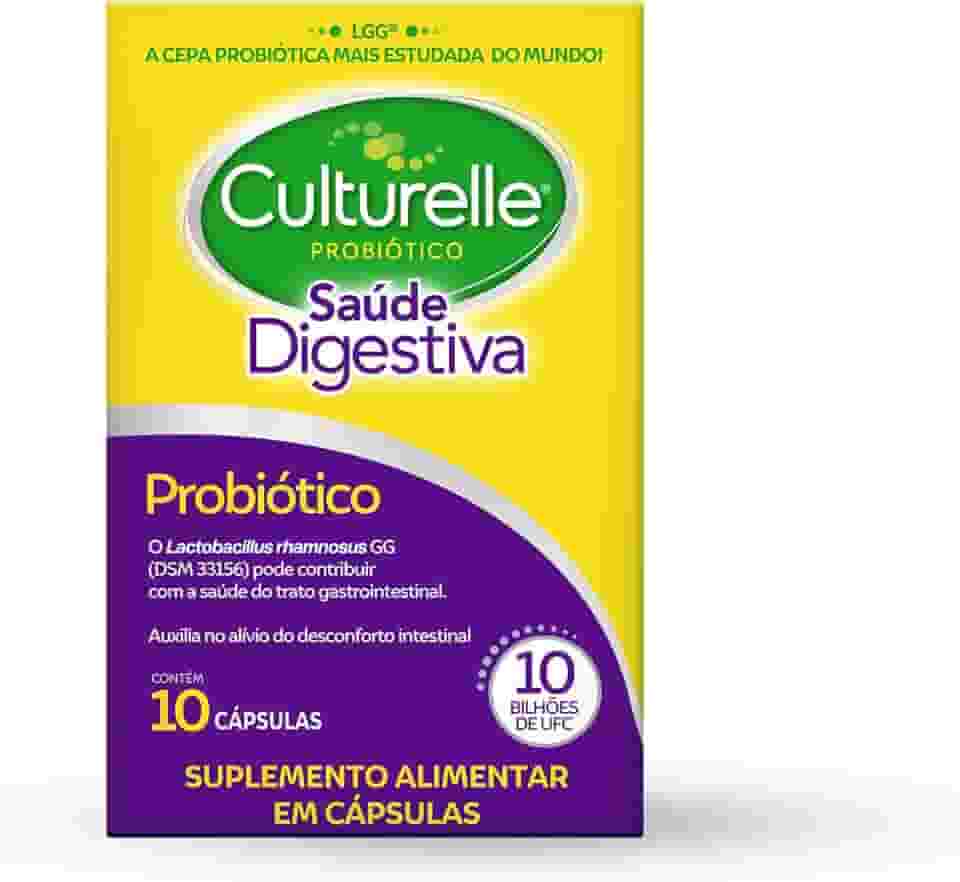 Culturelle Probiótico Saúde Digestiva, Suplemento Alimentar Diário, Com Lactobacilos, Sem Glúten, Sem Lactose, 10 Cápsulas