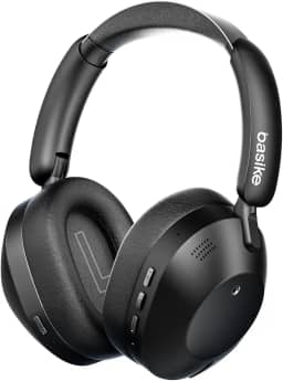 Fone de Ouvido Bluetooth 5.4, Headphone Bluetooth com Microfone, Cancelamento de Ruído Ativo Híbrido (Hybrid ANC), Modo Transparente, Hi-Pure Áudio, 50H de Bateria – Preto
