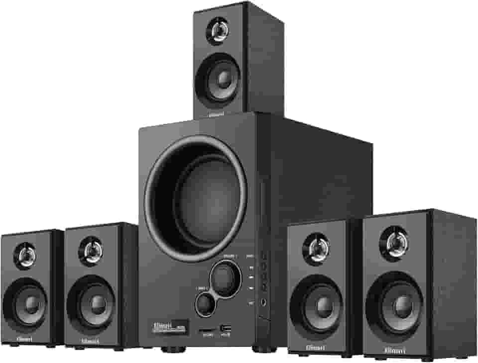 Elimavi Sistema de som surround 5.1 com sistema estéreo subwoofer de 13 cm para casa com alto-falantes de home theater de médio alcance de 6,3 cm, sistema de alto-falantes domésticos com entradas de