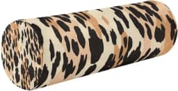 Almofada acolchoada com estampa de leopardo marrom, travesseiro redondo para cama com capa lavável removível, almofadas cilíndricas para cabeça, pescoço, costas e pernas, travesseiro cervical