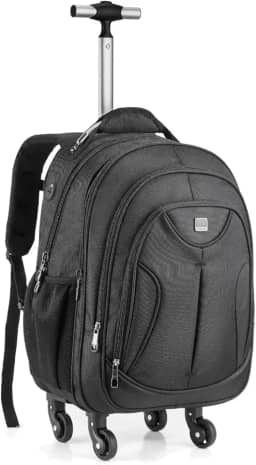 Genérico Mochila Rodinha Carrinho 360° Executiva Notebook Reforçada 360 Graus Preta M