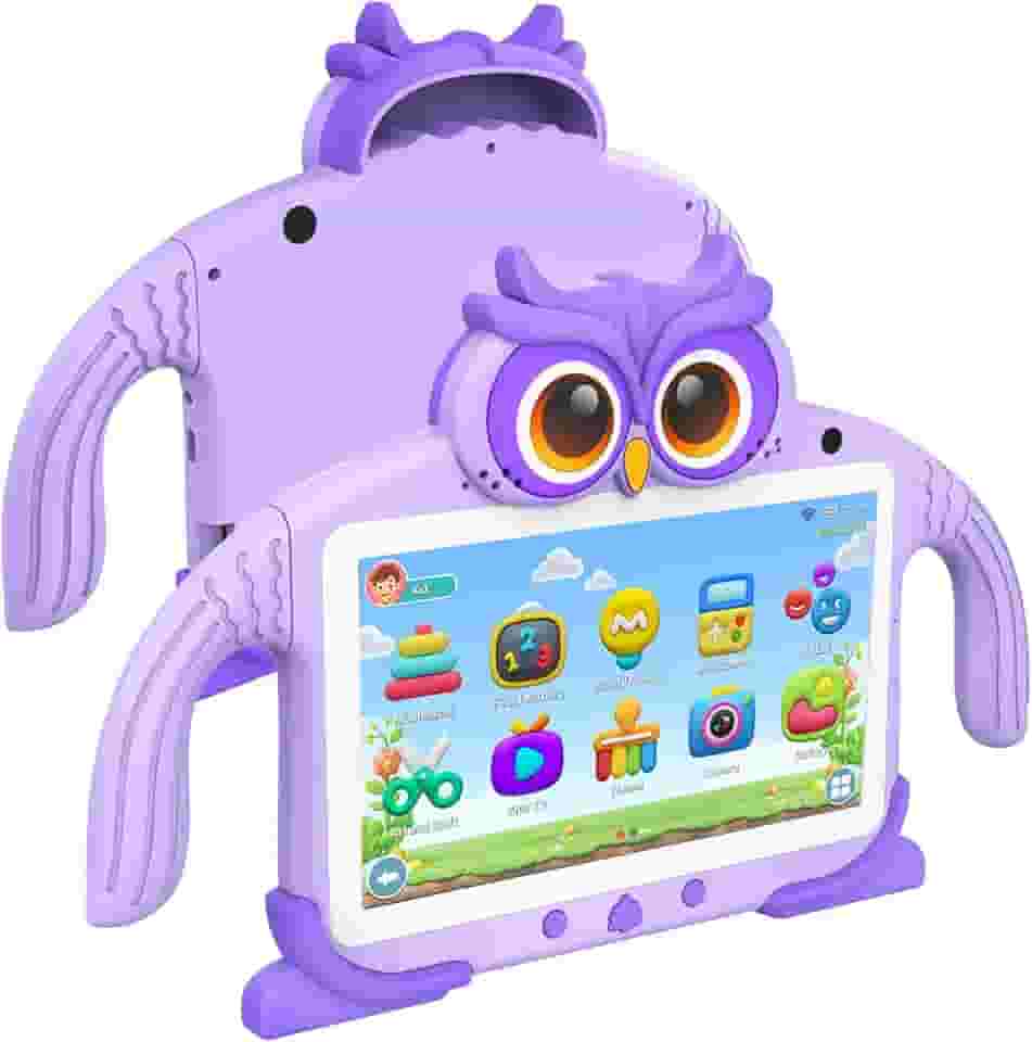 Tablet infantil de 7 polegadas 32 GB para crianças de 3 a 7 anos pré-instalado com software infantil, muitos conteúdos offline, controle dos pais, tablets infantis com câmera dupla YouTube WiFi