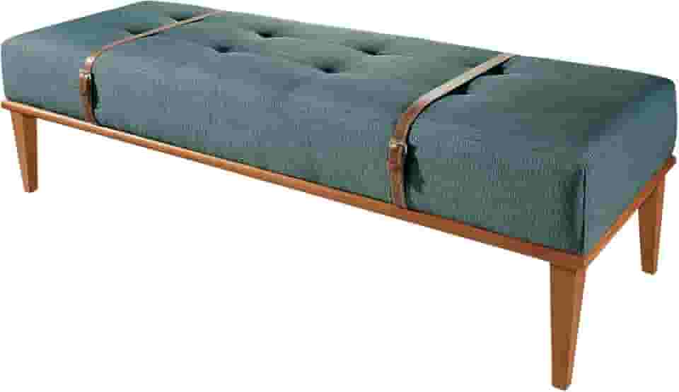 Recamier Em Linho Yarin Agarb Decor Cor:Linho Azul