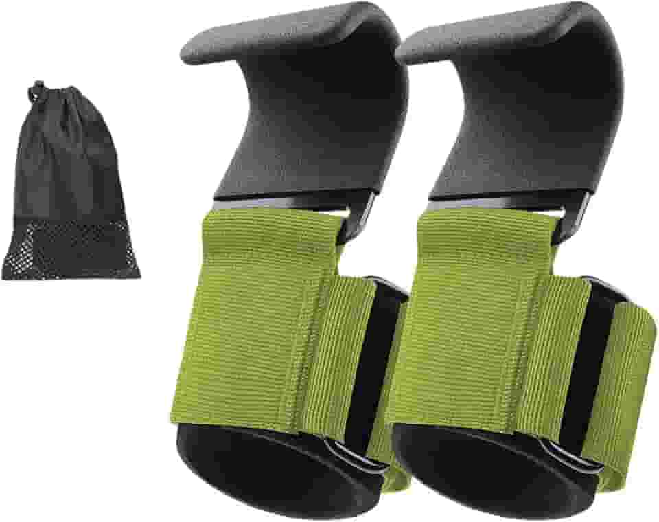 Munhequeira Fitness com Gancho de Aço - 2 Alças para Levantamento de Peso, Academia e Crossfit - Resistente