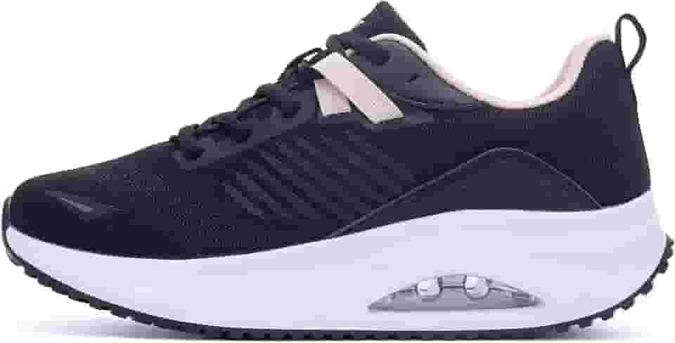 Tênis de caminhada feminino ortopédico para fascite plantar tênis moderno com suporte de arco para alívio da dor nos pés o dia todo em pé EUA 6-11, Rosa, preto, 38