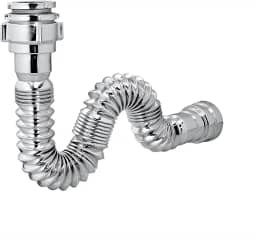 Sifão Metalizado Universal Extensível para Lavatório Tanque Pia e Cuba