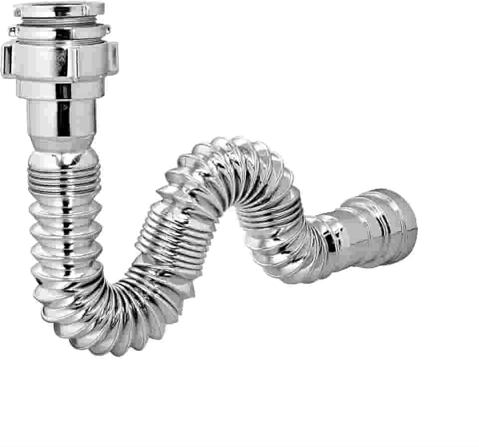 Sifão Metalizado Universal Extensível para Lavatório Tanque Pia e Cuba