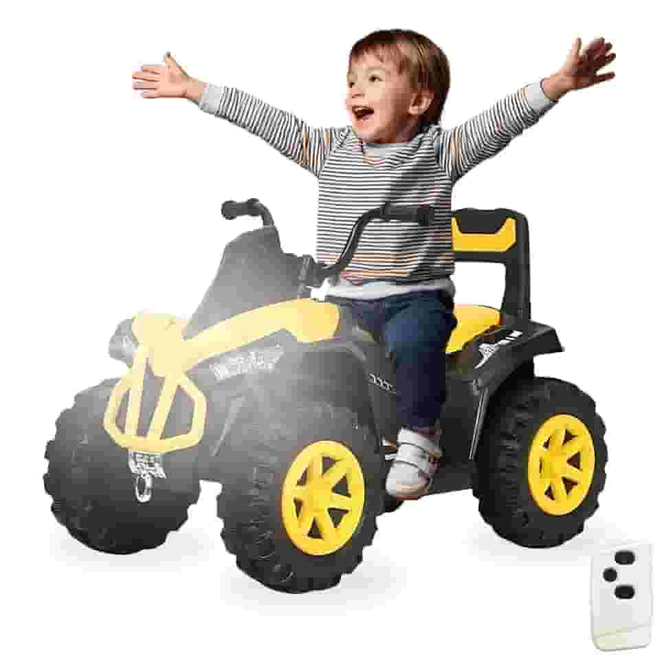 Quadriciclo Carrinho Elétrico Infantil Mini Carro Brinquedo Passeio Veículo com Controle Remoto Bateria 6v Recarregável