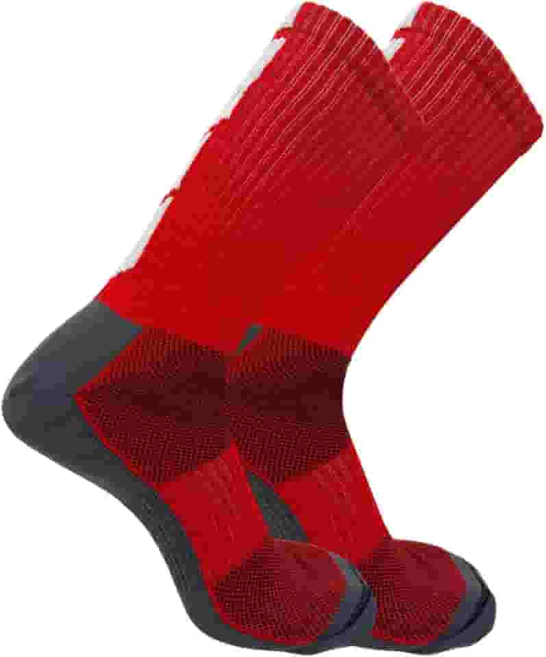 Meia Ciclismo Up Esportivas Cano Longo Microfibra Masculina (BR, Numérico, 40, 46, Regular, Regular, Vermelho)