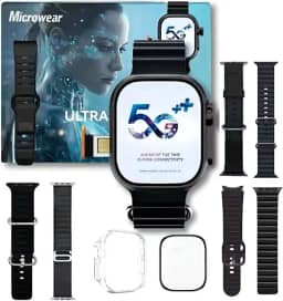 Smartwatch 5g Ultra 3 Ai 16gb Serie 10 Relogio Inteligente Microwear Chip Câmera NFC ChatGPT + Brindes Original Masculino (Preto)