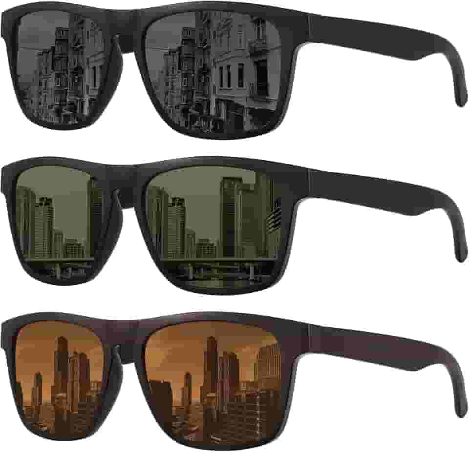 Óculos de sol polarizados para homens e mulheres, proteção UV, armação quadrada, esportes, pesca, dirigir