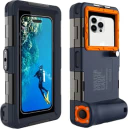 Capa profissional à prova d'água para mergulho com snorkel, capas protetoras de fotos e vídeos subaquáticos de 15 m/50 pés com cordão para iPhone 16/15/14/13/12Pro Max/XR/XS/X Samsung Galaxy S25/24/23