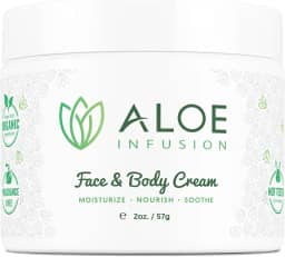 Aloe Infusion Hidratante Corporal E Facial - Creme Hidratante Natural Com Aloe Vera Orgânico - Cuidados Com A Pele Para Pele Seca, Antirrugas, Cicatrizes De Acne, Rosácea, Psoríase Eczema Creme Loçã