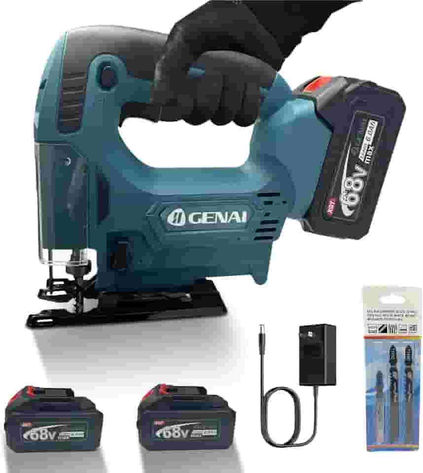 Serra Tico-Tico 68V Bateria de Íon de Lítio, LED, Com caixa, bateria e carregador, 4 Modos de Corte, com 2 Baterias e Carregador