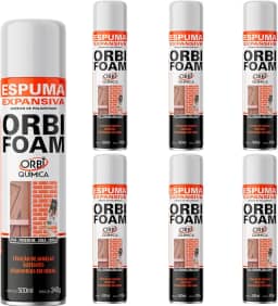 Espuma Expansiva Poliuretano 500Ml 340Gr Orbi - 6 Peças