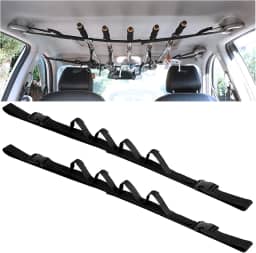 Suporte de vara de pesca interno, alças de armazenamento de vara de pesca resistentes, suporte de vara de pesca de veículo para caminhão, SUV, ajustável, 109 a 154 cm, capacidade para 5 varões