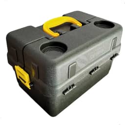 Maleta De Pesca Organizadora Ferramentas 6 Bandejas Articuladas Com Porta Copos Preta