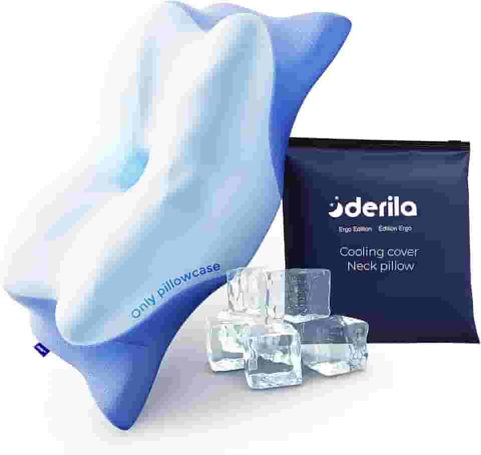 Derila Ergo Almofada de pescoço cervical para dormir, almofada ergonômica, suporte de pescoço, almofadas de espuma viscoelástica para costas, travesseiros laterais (fronha - 54 x 36 x 12 cm)