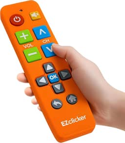 Controle remoto universal de TV com botão grande para todas as TVs Samsung (vermelho) simplificado e fácil de usar (2 pilhas AAA não incluídas)