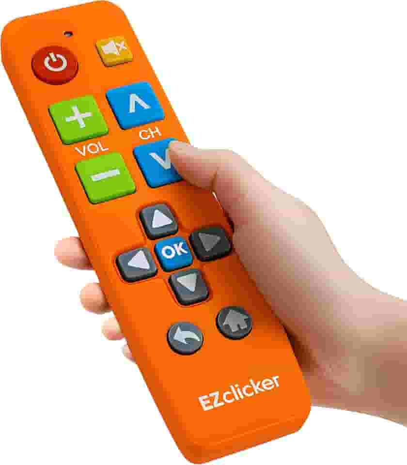 Controle remoto universal de TV com botão grande para todas as TVs Samsung (vermelho) simplificado e fácil de usar (2 pilhas AAA não incluídas)