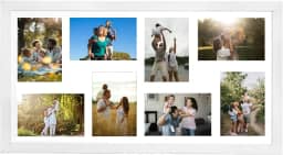 Porta Retrato 10x15cm Painel Multifotos Fotos Parede (1 Unidade, Branco, 8 Fotos)