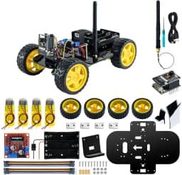 LAFVIN Kit de iniciação de robô com módulo ESP32 e aprendizado de código, versão completa, kit de carro inteligente compatível com Arduino IDE
