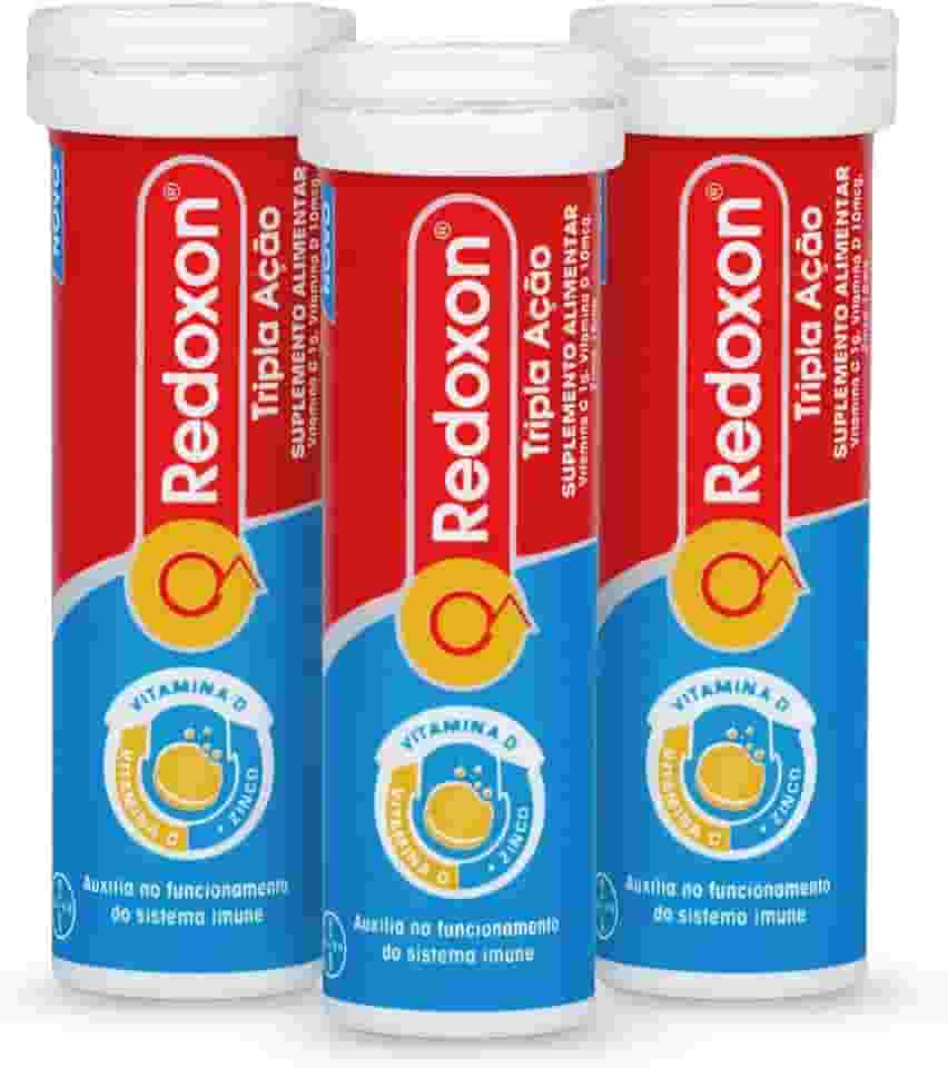 Redoxon Vitamina C, D, e Zinco 30 Comprimidos Efervescentes, Tripla Ação