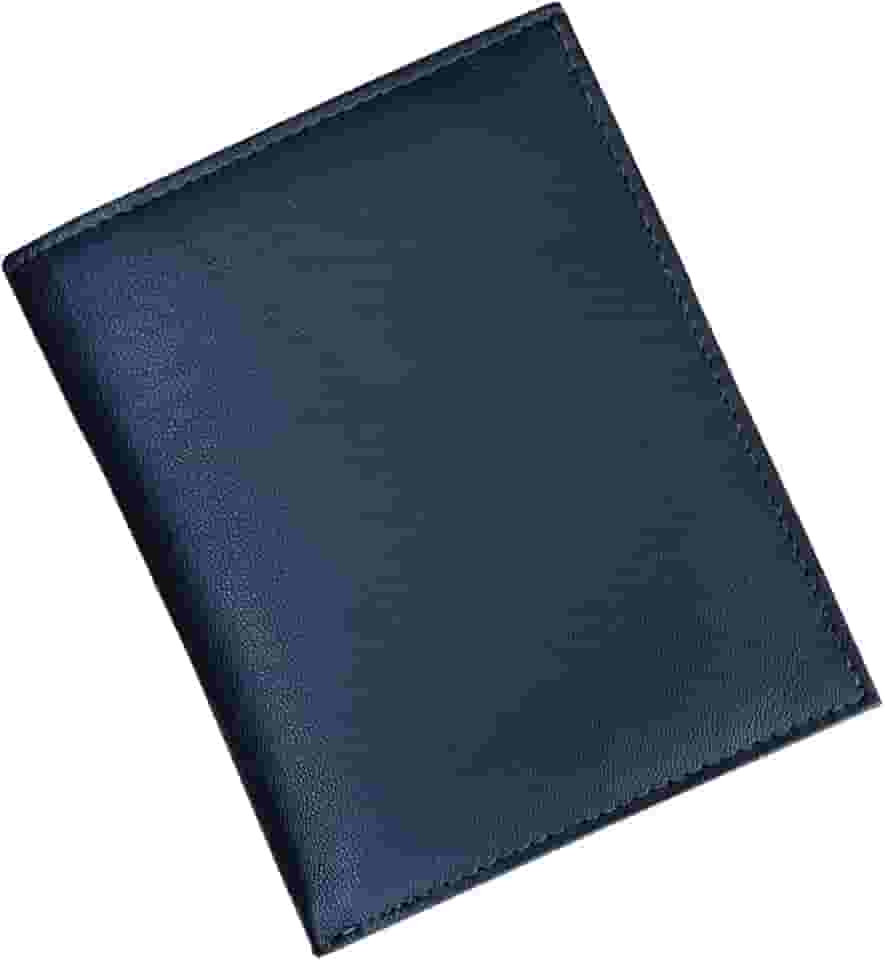 Carteira masculina de couro genuíno estilo europeu grande Hipster com dobra dupla preta da Bullz