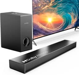 ULTIMEA Nova S50 Barras de Som com Dolby Atmos, Som Surround 3D, Barra de Som 2.1 com Subwoofer, Aumento de Graves, Potência Máxima 190W, HDMI eARC, Preto/Bahama P