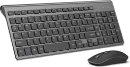 Combo de teclado e mouse sem fio, teclado e mouse sem fio compacto e ultrafino de 2,4 G para Windows, computador, desktop, PC, laptop (cinza)