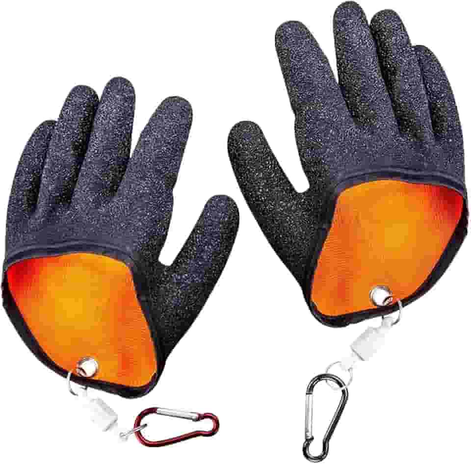 Saycker 2 luvas de pesca com liberação magnética, luvas profissionais de pescador, secagem rápida, luvas à prova de perfuração, luva de pesca antiderrapante para manuseio, captura