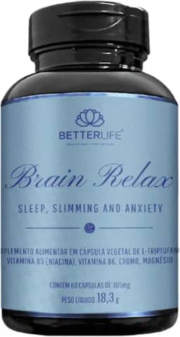 Brain Relax – Betterlife – Suplemento para Relaxamento, Sono e Bem-Estar (60)