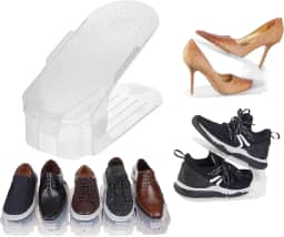 Kit 6 Organizadores de Sapatos Saltos e Tênis Transparente Ajustável