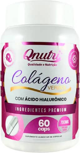 Colágeno Verisol 60 Cápsulas Acido Hialurônico Biotina Zinco Vitaminas Minerais Suplemento Qnutri