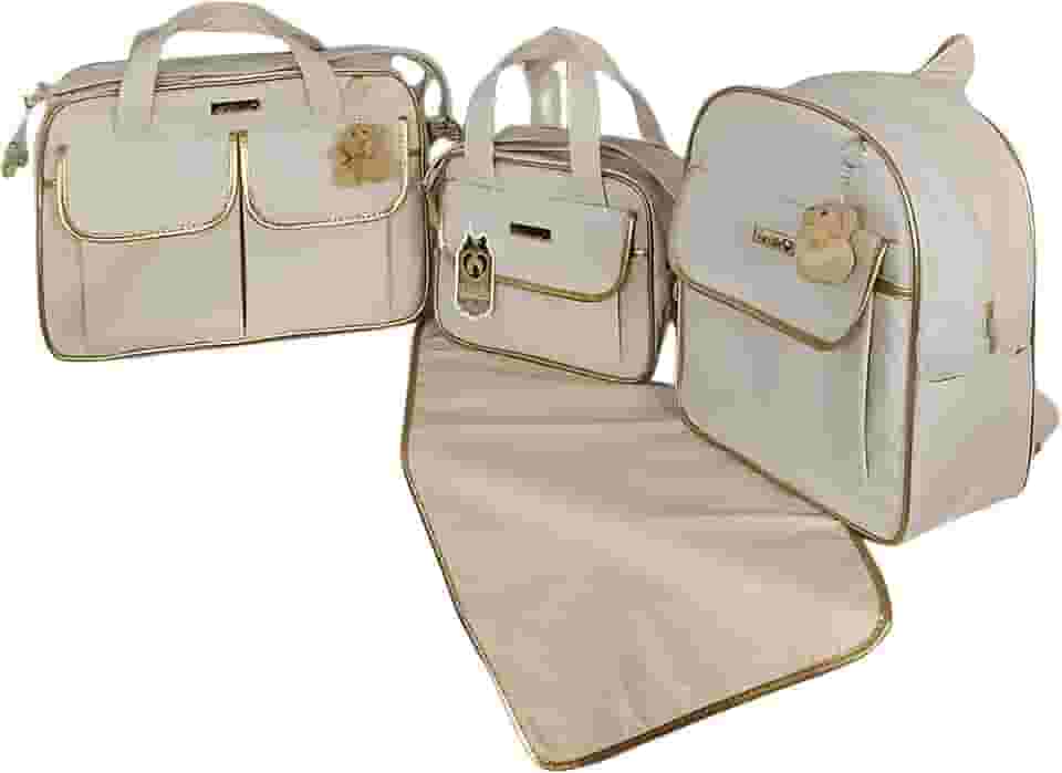 Kit Bolsa Maternidade com Mochila Menino/Menina (Creme)