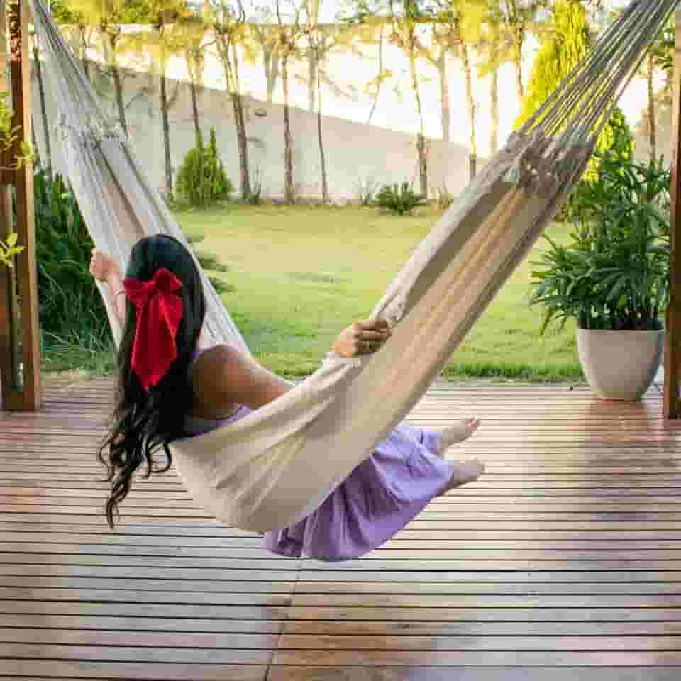 Rede de Dormir Casal Ostra Life, 4.20 x 1.60 m, Bege, Capacidade 300 kg